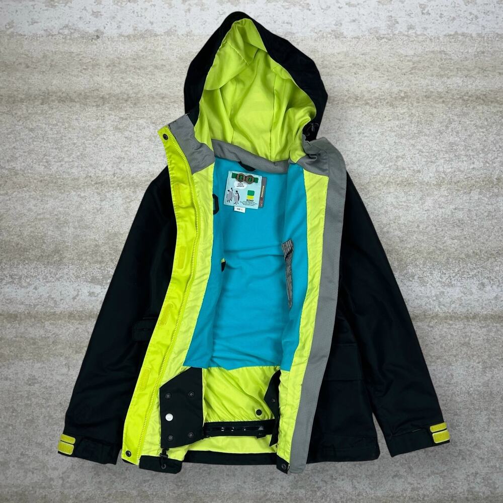 Vintage 90s Bond Puffer Ski Jacket Womens M Jet Black Nylon Full Zip Insulated - Picture 2 of 4
